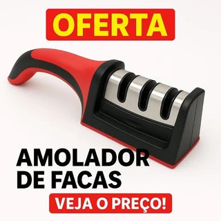 Afiador de Facas Manual 3 em 1 Profissional -Utensílio de Cozinha em Oferta na Shopee