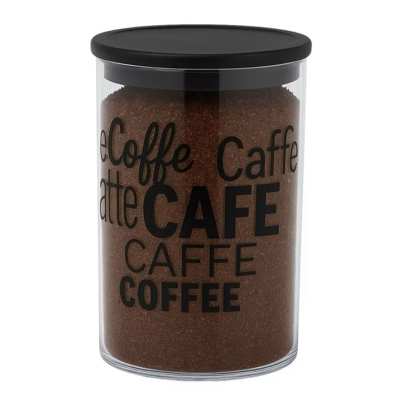 Pote Hermético Organizador Acrílico Café 1000ml Cozinha Mantimentos Decorado Organização