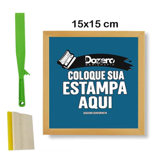 KIT Serigrafia 15x15 Interna Tela Personalizada Arte Logo Gravada Tela + Rodo + Espátula - 04