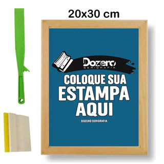 KIT Serigrafia 20x30 Interna Tela Personalizada Arte Logo Gravada Tela + Rodo + Espátula - 06