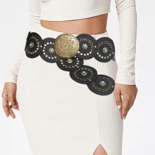 Cinto Boho Chic OURO VELHO Modinha Fivela Redonda 6cm P AO GG em Oferta na Shopee