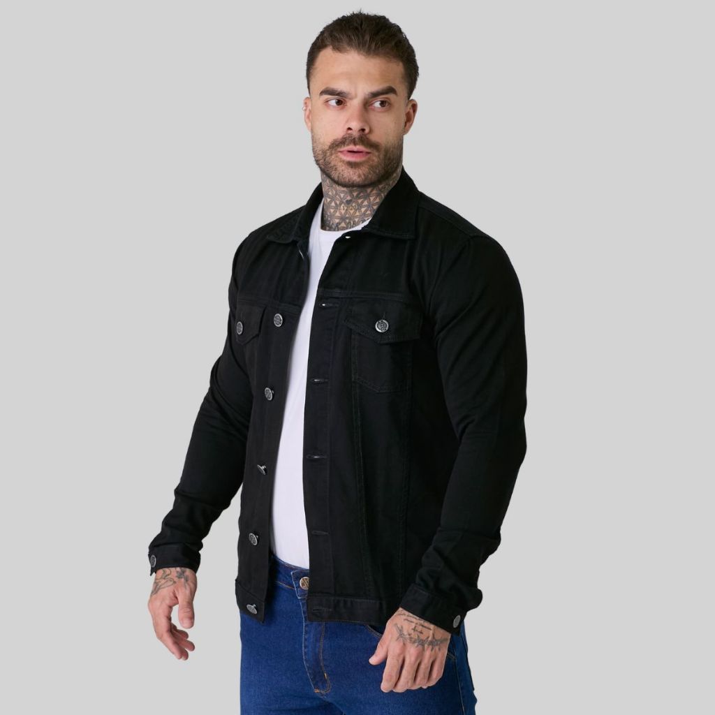 Jaqueta Masculina Preta Plus Size Tam 48 até 54 | Shopee Brasil