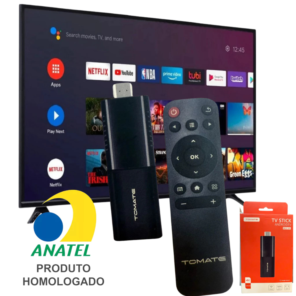 Tv Stick Fire Stick Tomate Tv Box Smart 4K Tv Inteligente 2GB 16GB Aramazenamento