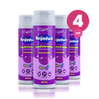 Kit 4 Condicionador Hidratante Beijinhos Uva 300ml Belkit em Oferta na Shopee