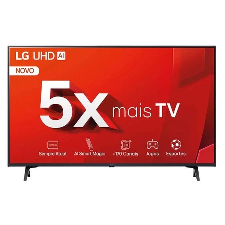 Smart TV 4K 43 LG UHD 43UT8000 Processador A5 Ger7 AI Alexa Chromecast integrado Otimizador de Jogos Smart Magic