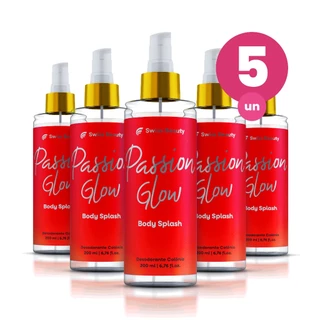 Kit 5 Body Splash Alta Fixação Passion Glow 200ml Fragância Orquídea, Baunilha e Rosa Negra Swiss Beauty Belkit em Oferta na Shopee