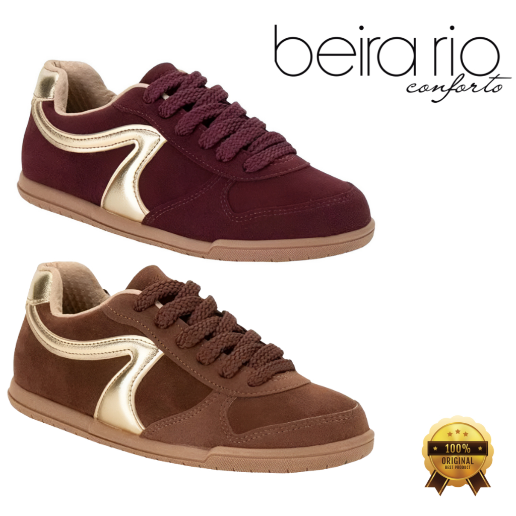 Beira Rio Tenis CamurÃ§a Vinho Feminino Tênis Feminino Casual - Main Image