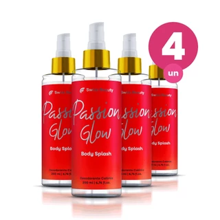 Kit 4 Body Splash Alta Fixação Passion Glow 200ml Fragância Orquídea, Baunilha e Rosa Negra Swiss Beauty Belkit em Oferta na Shopee