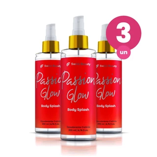 Kit 3 Body Splash Alta Fixação Passion Glow 200ml Fragância Orquídea, Baunilha e Rosa Negra Swiss Beauty Belkit em Oferta na Shopee