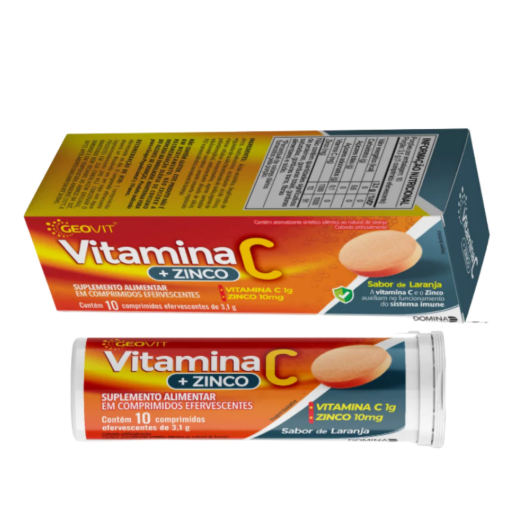 Kit 3 Vitamina C 1g + Zinco 10mg - Geovit - 10 Comprimidos ...