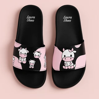 Slide Vaquinha Rosa para Mulheres — Fofo e Versátil