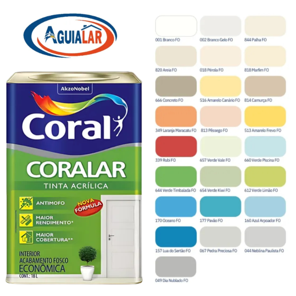 Tinta Coralar Parede Anti Mofo Acrilica Coral 18L - Escolha Sua Cor!!