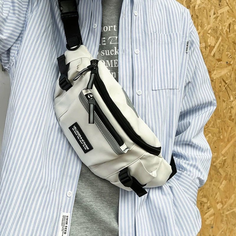 Crossbody Esportiva Unissex de Nylon, Pochete de Cintura Transversal Ombro Uso Casual, Estudante 8157