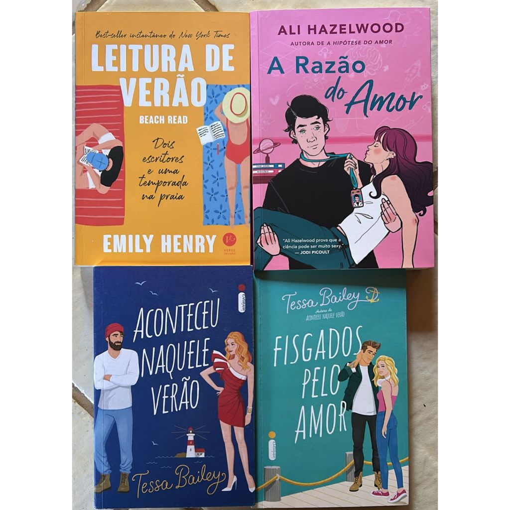 Kit com 04 livros de romance + ecobag de 
