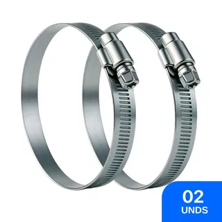 Kit 2 Abraçadeiras Aço Inox Para Duto 250mm Ajustável - De 235mm A 254mm