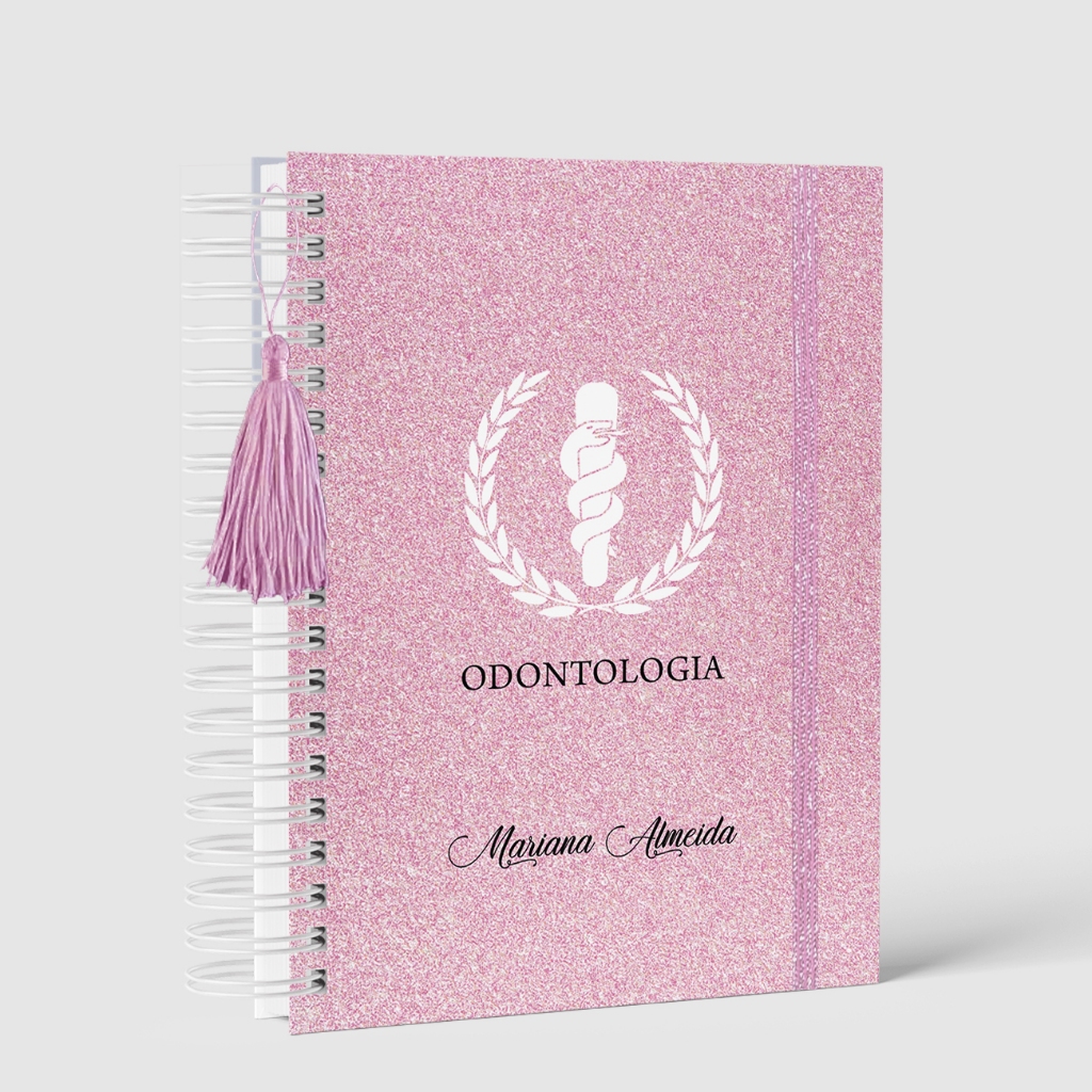 Agenda 2026 Personalizada Profissões Odontologia - Laminação Glitter