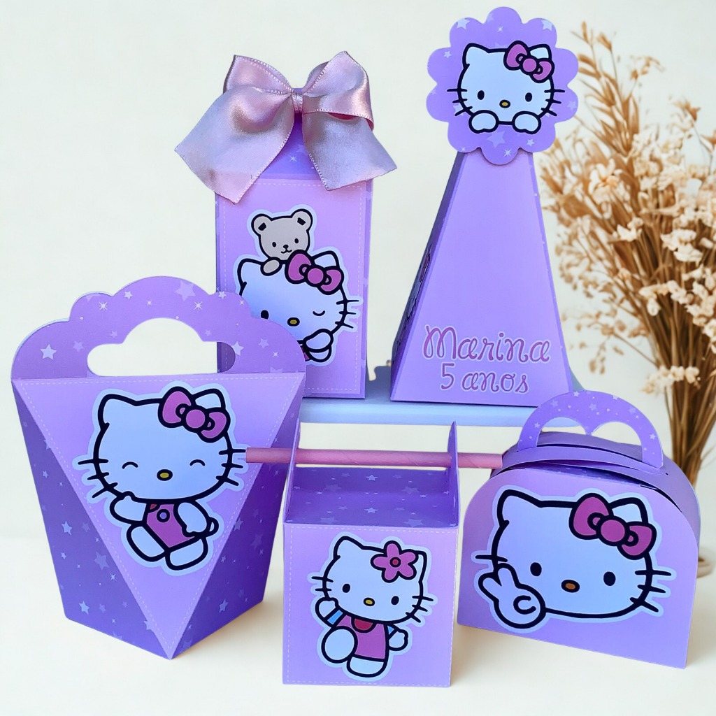 Kit Festa Personalizadas Hello Kitty PEGUE E MONTE Lembrancinhas ...
