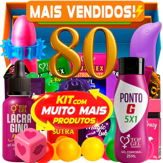 Kit 80 Sex shop Produtos Eróticos lubrificante intimo c/ vibrador feminino golfinho sexy shop ponto g sexshop prazer mil