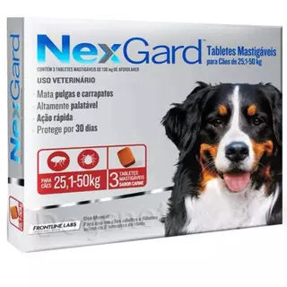 Antipulgas e Carrapatos para Cães de 25,1 a 50kg - 3 Tabletes
