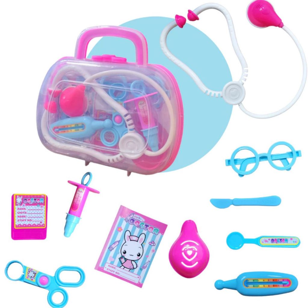 Maleta Médica Infantil De Madera – Set Veterinario Con Estetoscopio Real, Bata, Termómetro Y Jeringa, Juguete Educativo Para Niños +3 Años