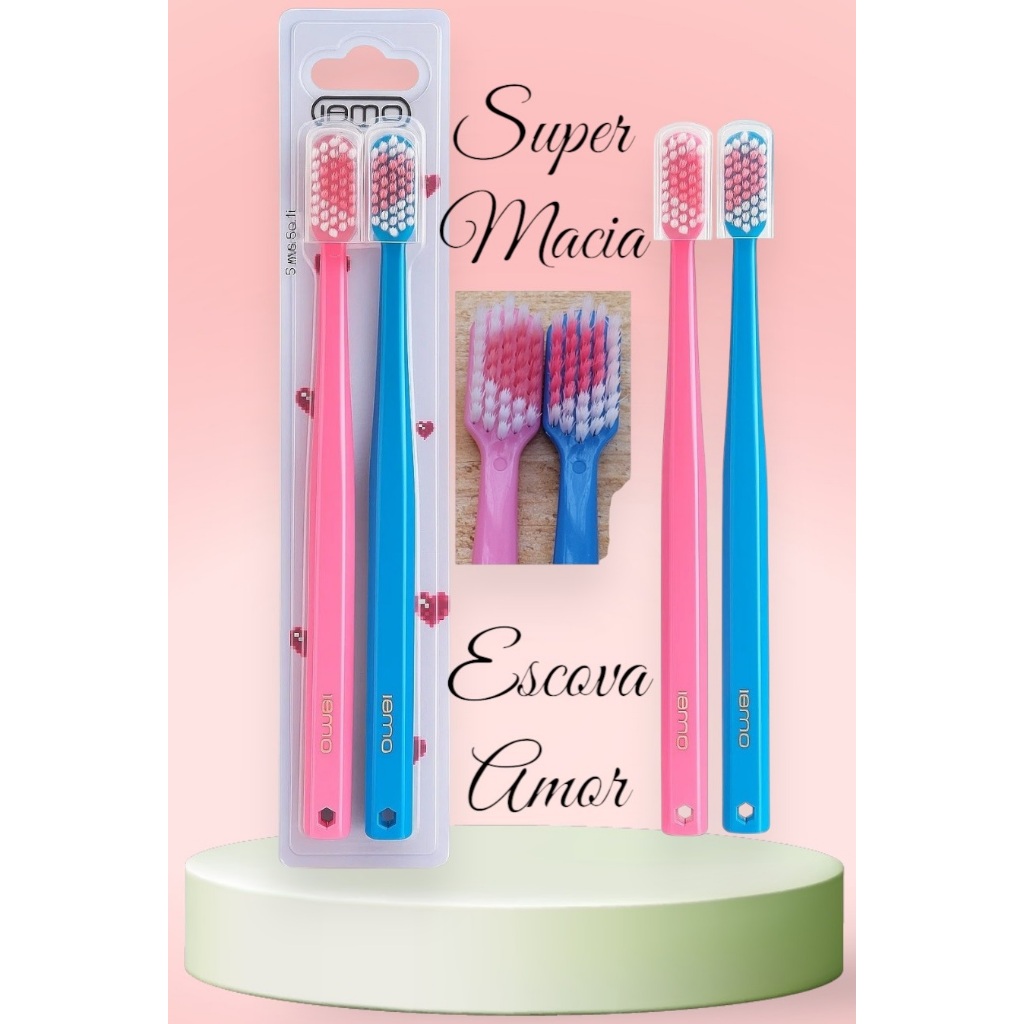 Escova De Dente Adulto Super Macia com Coração/Escova de dente coração ...