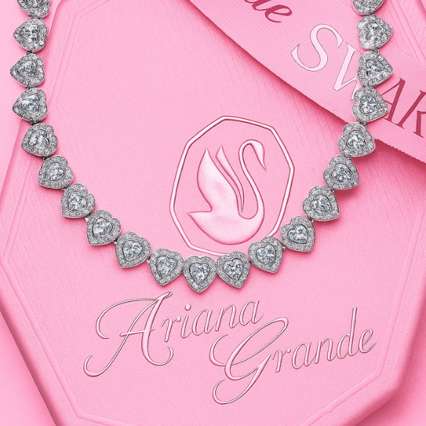 Colar Insp. Swarovski Ariana Grande Jóias Femininas Coração Cravejado ...
