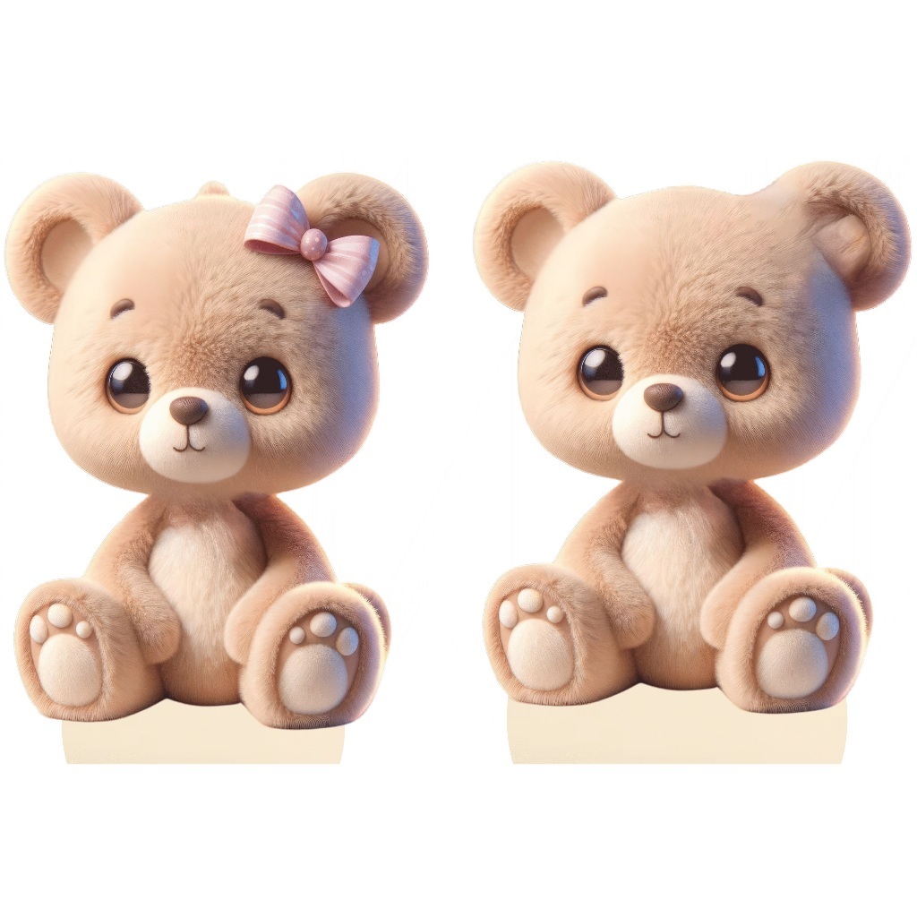 DISPLAYS URSO BEGE BABY- 90CM CHÁ REVELAÇÃO
