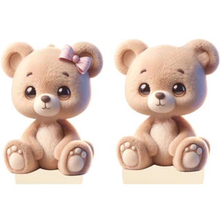 DISPLAYS URSO BEGE BABY- 90CM CHÁ REVELAÇÃO