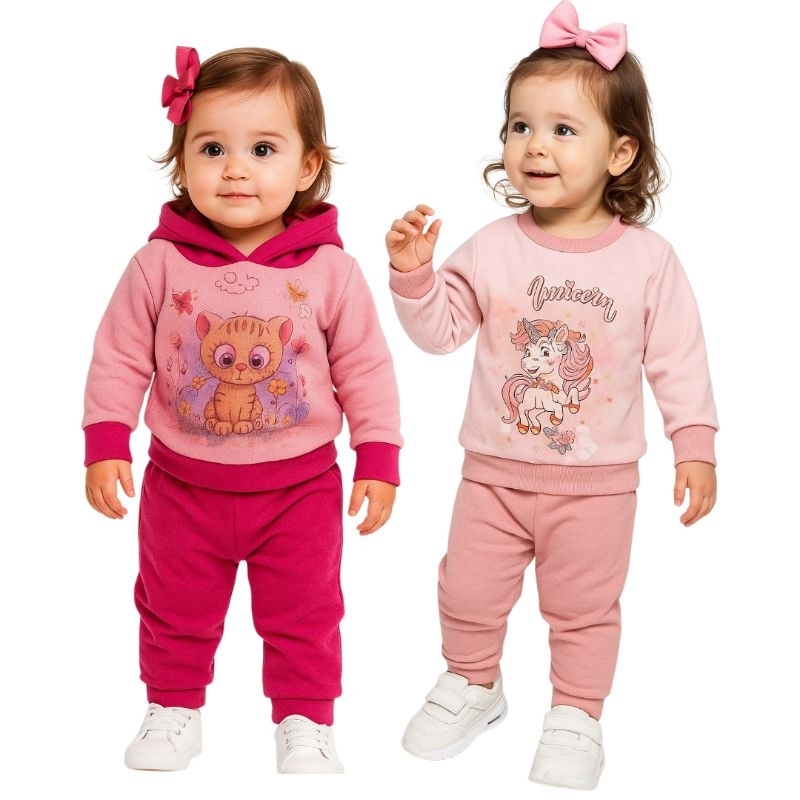conjunto infantil inverno menina conjunto moletom infantil feminino ...