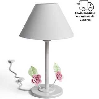 Abajur Infantil Quarto De Criança Com Flor Em Ferro Luminária Sala Quarto Mesa