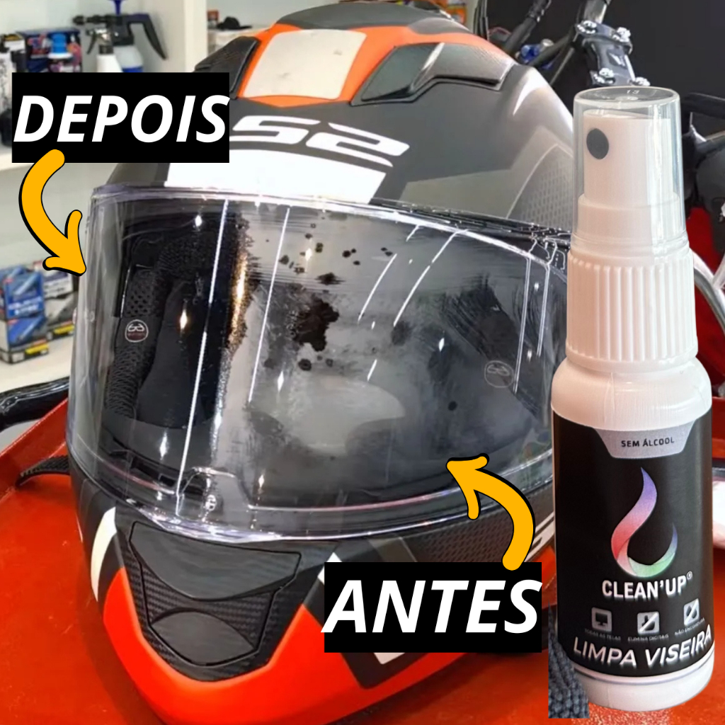 Kit Limpa Viseira Capacete Motos Com Pano Microfibra para Limpeza anti ...