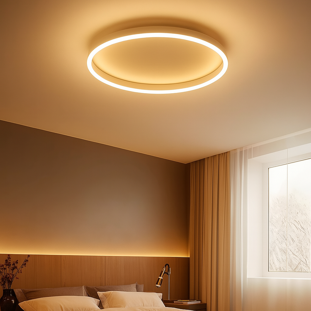Plafon Branco Sobrepor Redondo Moderno de LED Branco Quente 3.000k 110v/220v Luminária Sala