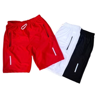 Kit 03 Bermudas Masculinas - Vermelha, Branca e Preta - Pronta Entrega - Envio Imediato