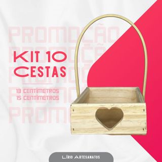 kit 10 Cestas Coração 13x13 ou 15x15 Personalizafo para Presentes - Dia dos Pais|Dia das Mães|Dia dos Namorados em Oferta na Shopee