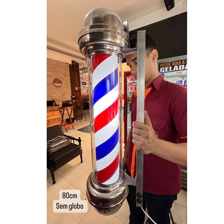 Barber Pole 80cm Sem Globo Poste De Barbeiro Megan | Shopee Brasil