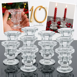 Kit 10 Porta Vela Castiçal De Vidro Resistente Decoração Festas Eventos