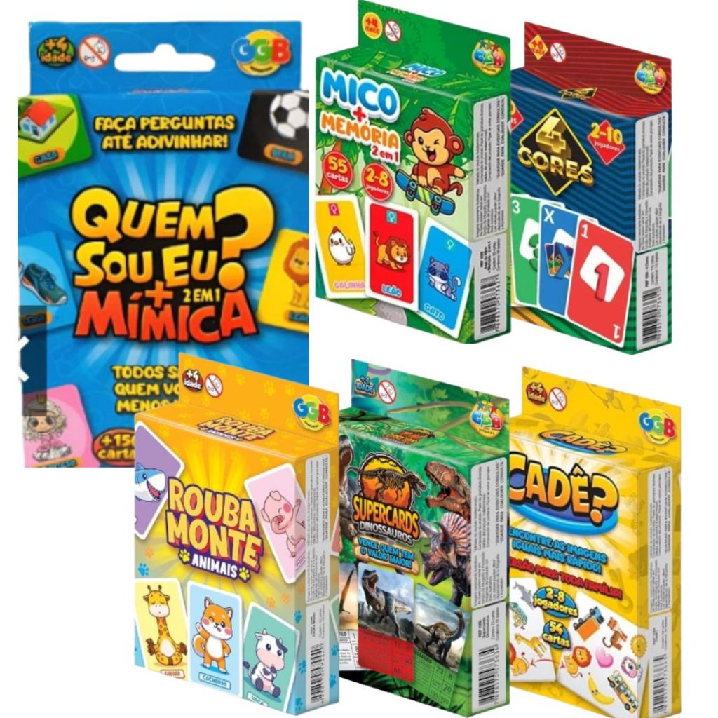 Jogo de Cartas Infantil Quem SOU EU + Mímica dino memoria ani ais ...