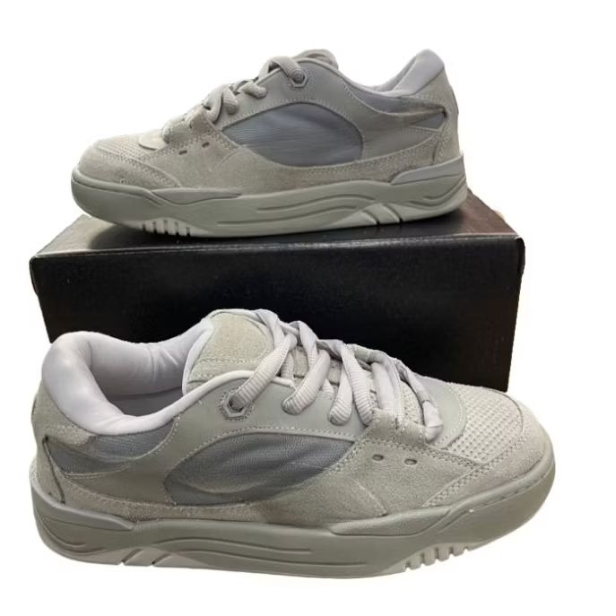 Tênis Masculino Sneaker Alta Qualidade Couro Cinza Confortável