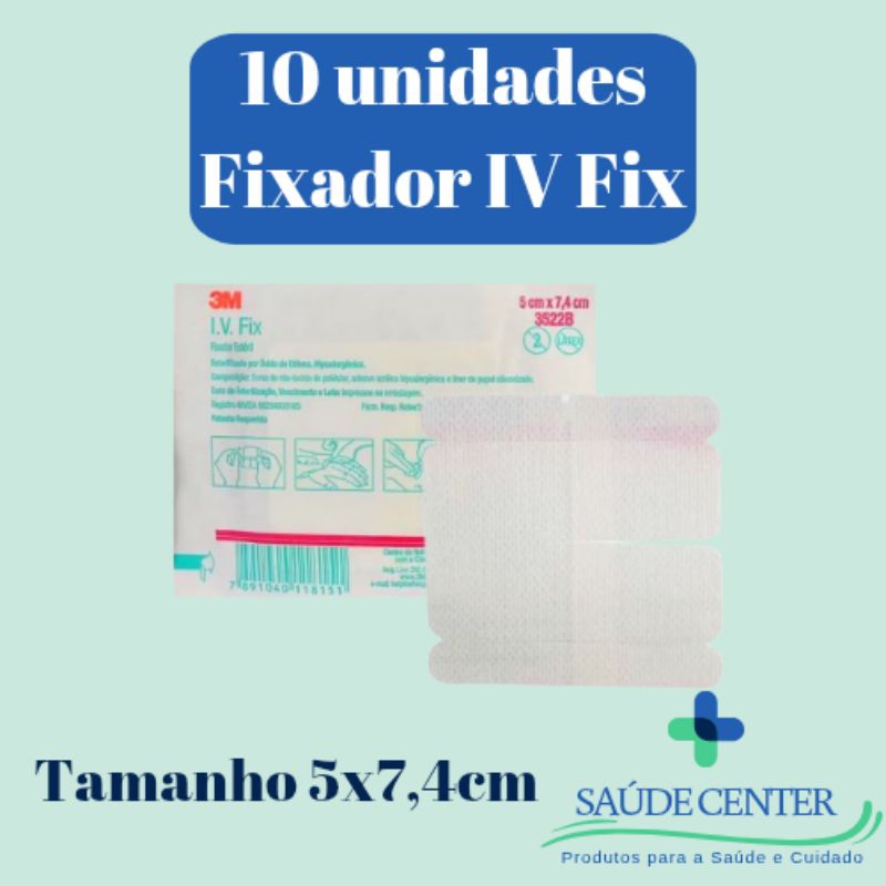 Curativo Fixador para cateter IV Fix Adesivo 5cm x 7,4cm 3M - 10 ...