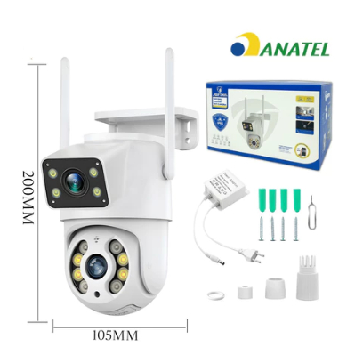 Câmera de segurança IP66 Wi-Fi com lente dupla e sensor de movimento 360° LILYMAX