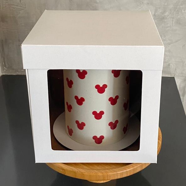 1 Caixa Bolo Alto 28x28x30cm P/ Cake Board De Até 28cm - Con
