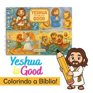Livro de Colorir Bíblico - Yeshua is Goods - Colorindo a Bíblia - Capa Dura - Holográfica em Oferta na Shopee
