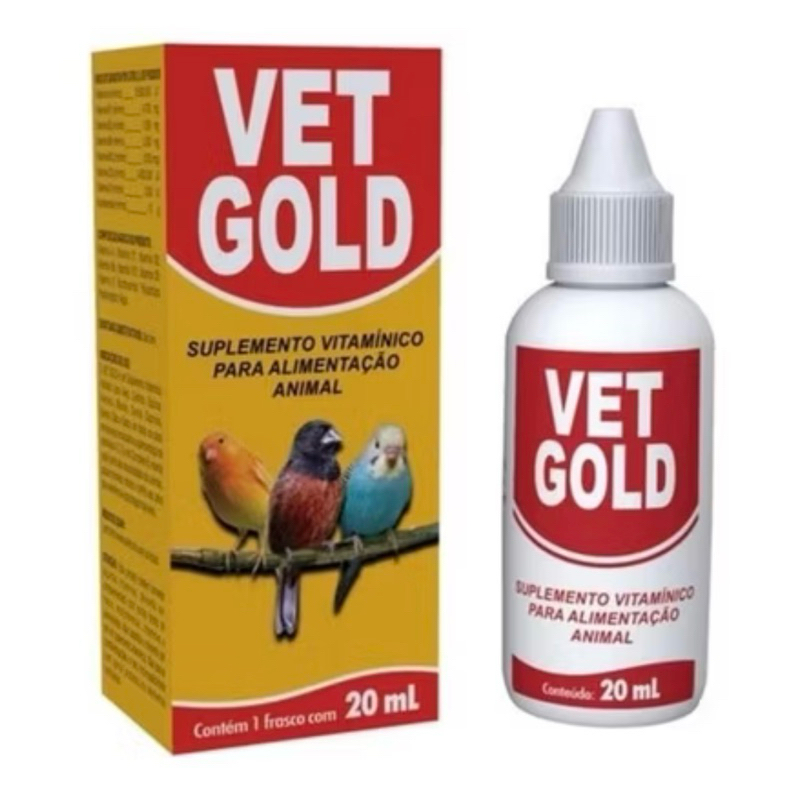 Vetgold 20ml | Vitamina suplemento vitamínico pássaros aves pintinhos ...