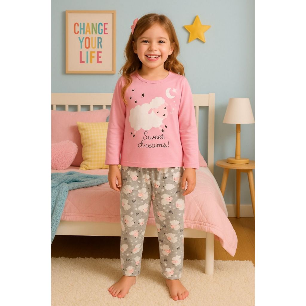 Pijama Infantil Feminino Sweet Dreams | 100% Algodão | Confortável e ...