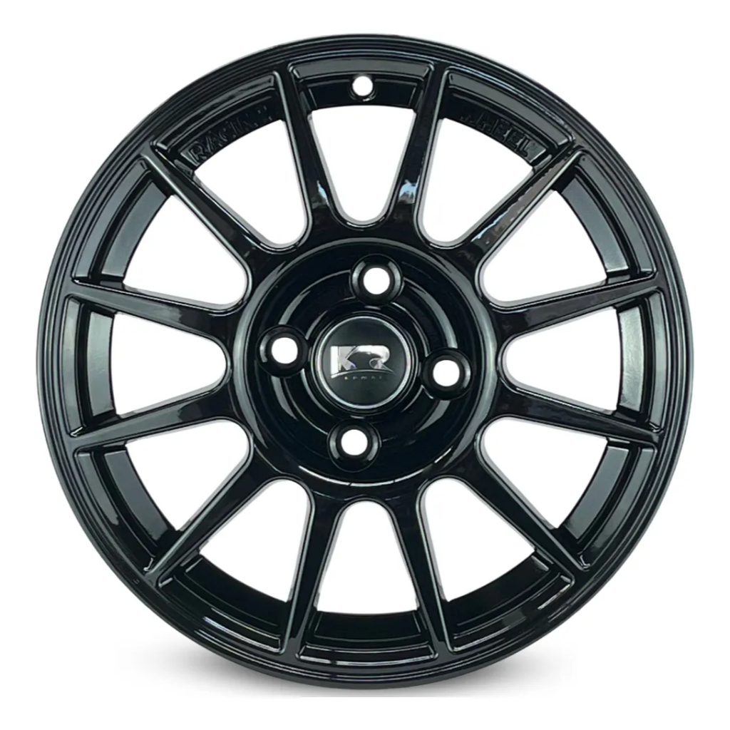 Kit 4 Rodas Aro 14X6,0 4x108 Ford Ka Fiesta Courier Preta Krmai