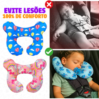 Almofada de Viagem para Pescoço Bebe Conforto Apoio de Cabeça 100% Algodão em Oferta na Shopee