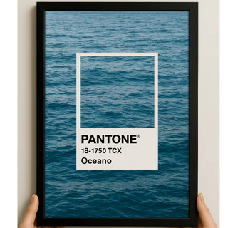 Quadro Decorativo Estilo Pantone | Arte Moderna A3/A4 Moldura Preta