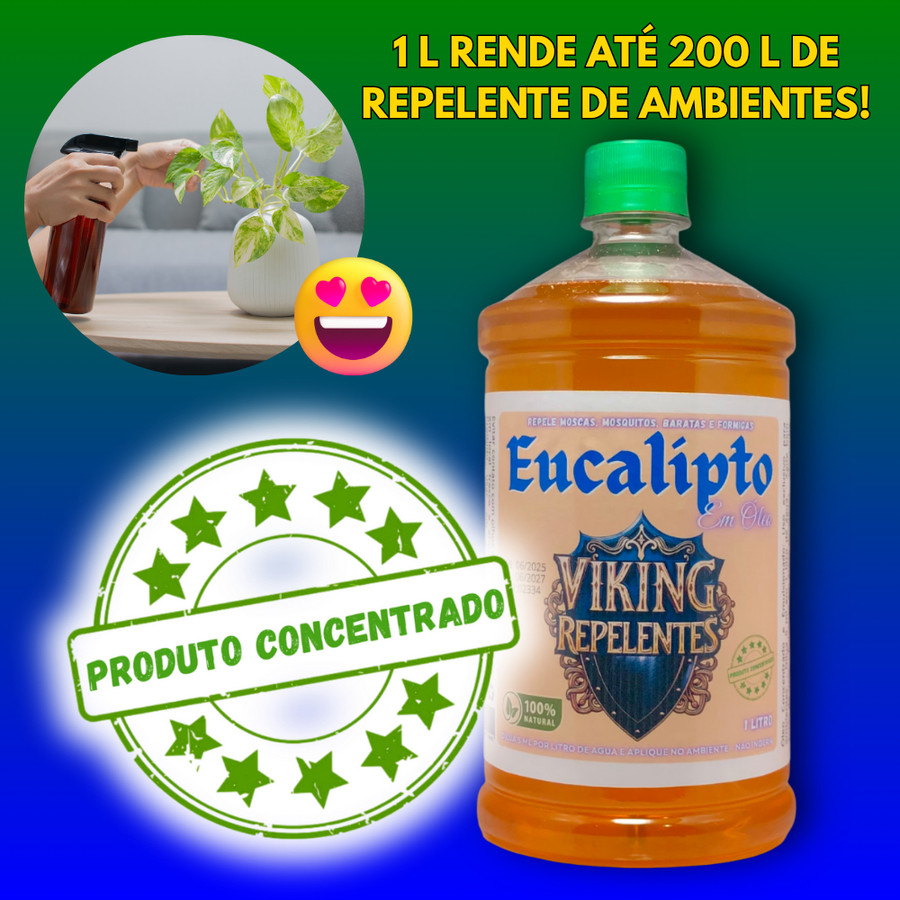 ÓLEO DE EUCALIPTO CONCENTRADO 1L + SPRAY 120ML - REPELENTE DE AMBIENTE