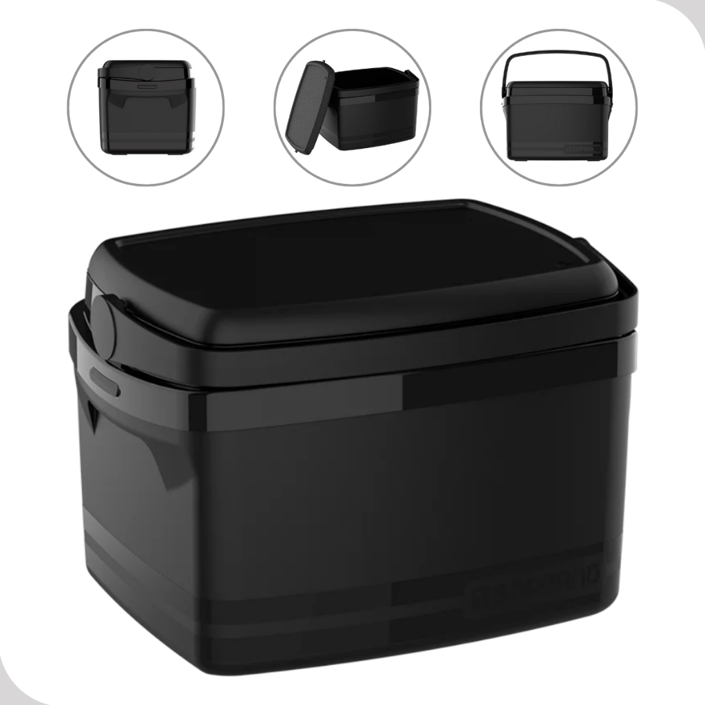 Caixa Termica Cooler 12l Alça Média 18 Latas Preta Soprano | Shopee Brasil
