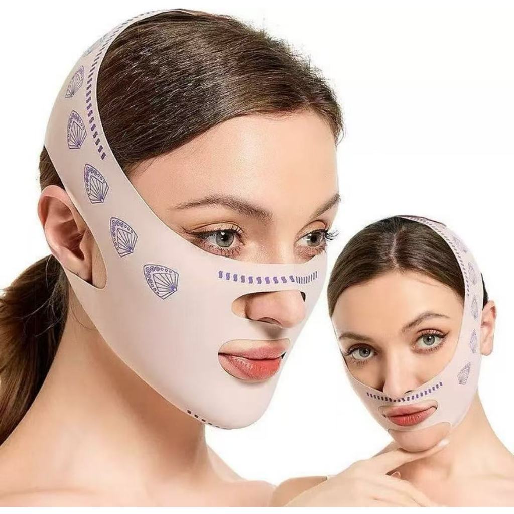 Máscara Lifting V-Line | Cinta Facial para Afinar o Rosto | Efeito